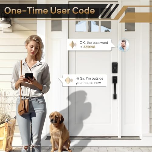 Feikeir Fingerprint Keypad Door Lock with Handle Set Reversible Matte Black