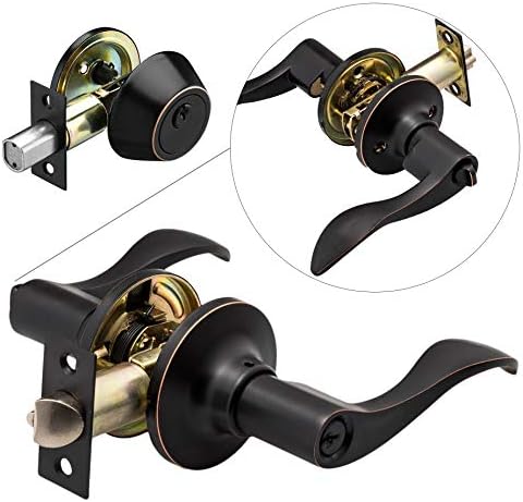 Versatile Door Handle Set - Reversible LeftRight Oil Rubbed Bronze Compact Design