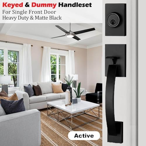 NEWBANG Matte Black Door Lever Handle Set