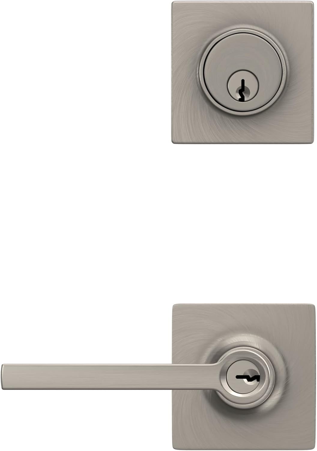 Lock Scout Secure Entry Door Handle Set with Thumb Turn