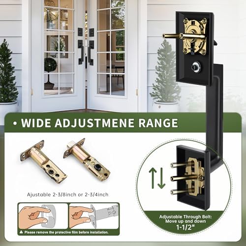 Secure your home with a double front door lock in matte black