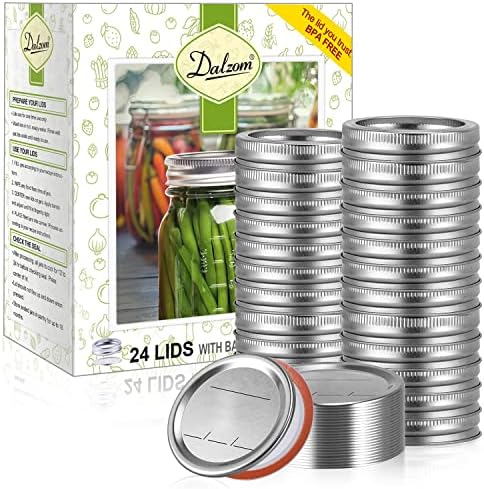 Canning Lids with Rings for Mason Jars 48-Piece Set