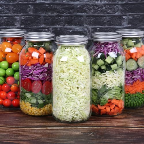 3-Pack wide mouth mason jars for canning storing 64 oz with lids bands Durable leakproof