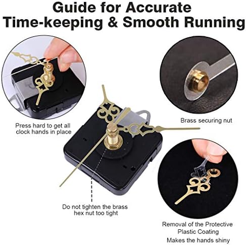 2-Pack Clock Movement Mechanism with 4 Short Clock Hands Kit