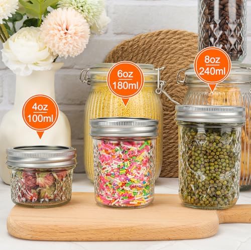 Personalized Jar Set 40 Piece Silver Mini Mason Jars