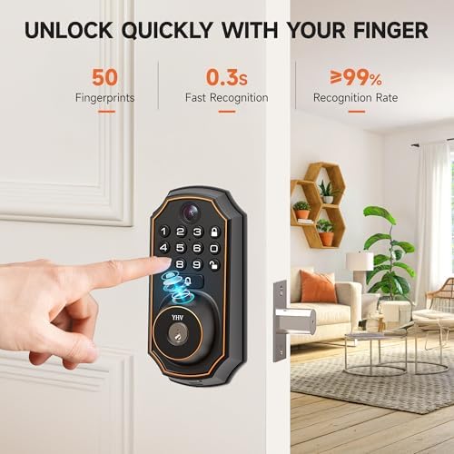 YHV Smart Door Lock with Fingerprint Wi-Fi Door Unlock System
