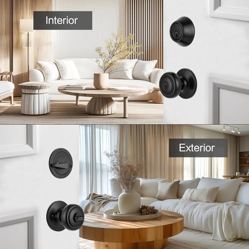 Matte Black Coastal Style Door Knobs