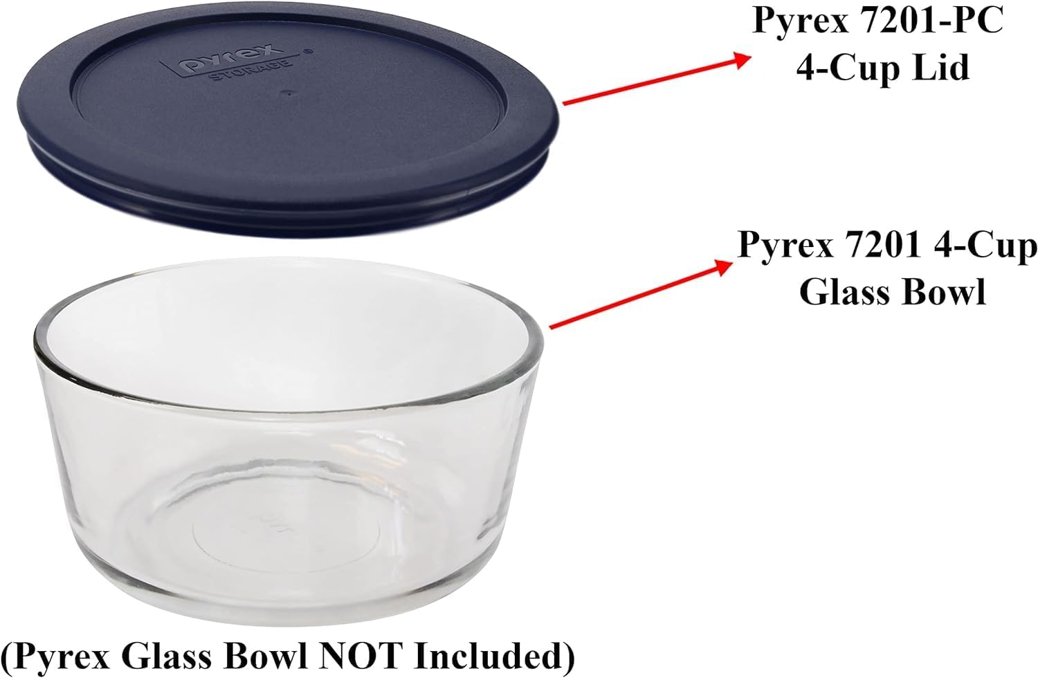 Pyrex Original 4-Cup Blue Lids dishwasher safe made in the USA