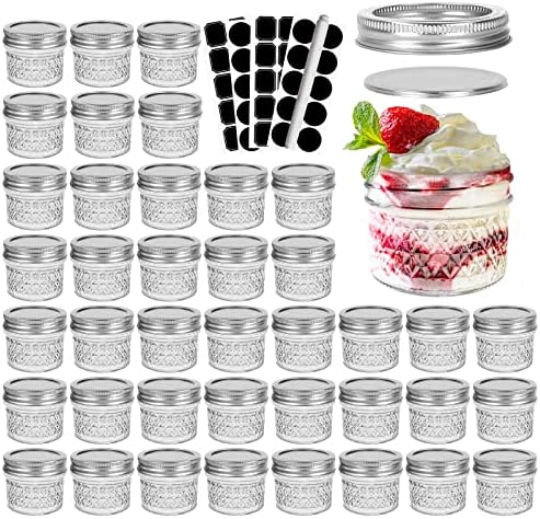 Personalized Jar Set 40 Piece Silver Mini Mason Jars