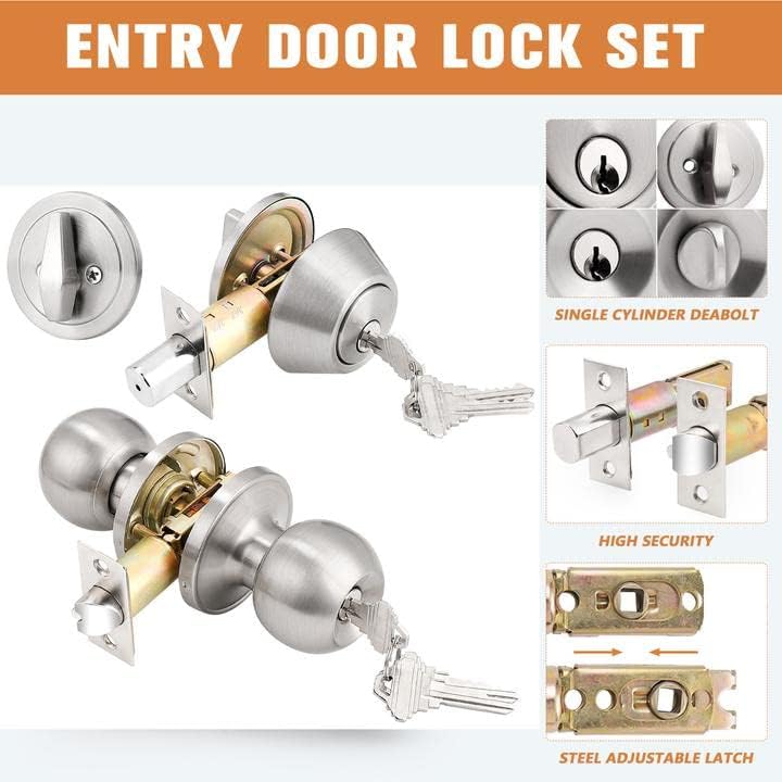 Probrico 6-Pack Door Knobs Deadbolts