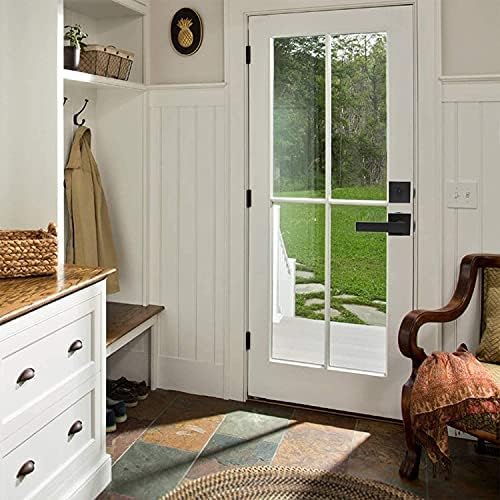 Probrico Flat Black Passage Door Lever with Double Cylinder Deadbolt Combo