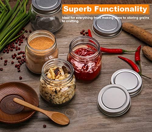 Indispensable Mason Jars - Small 8oz Canning Jars wSilver Lids