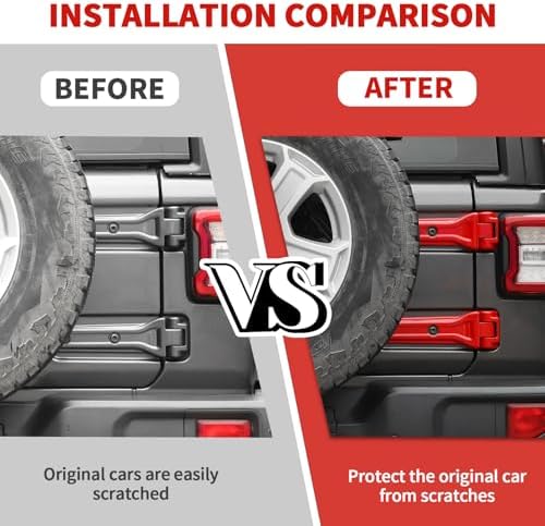Jimen Fit Jeep Wrangler Door Hinge Cover Red 2018-2024