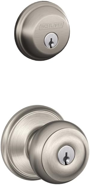 SCHLAGE Satin Nickel Deadbolt Knob Set Ni Key Entry Professional Security