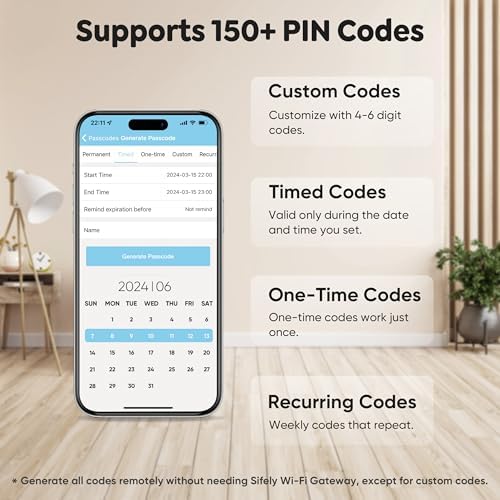 Sifely Smart Lock with Fingerprint Entry Black