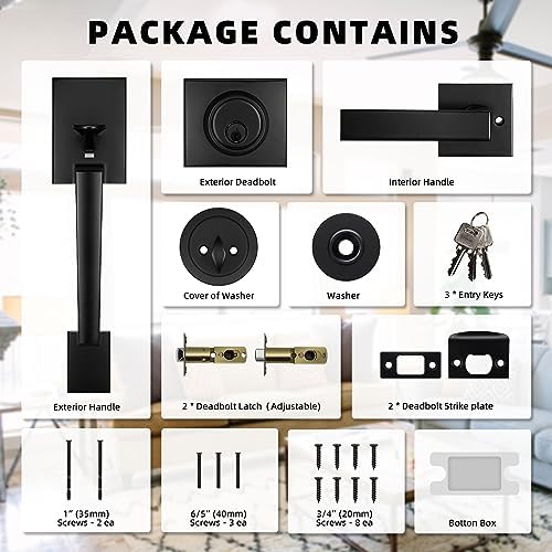 Azdele Front Door Handle and Deadbolt Set Front Door Lock Set