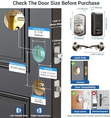 Fingerprint Entry Door Lock with Ledges and Smart Security