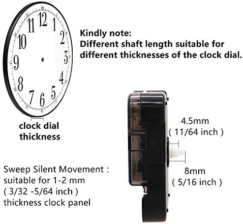Adjustable Cross Stitch Clock Movement 8mm Shaft for Embroidery Clocks