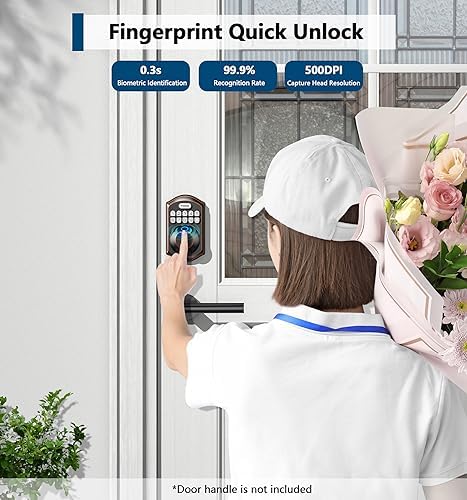 Quick-Install Fingerprint Door Lock - Oil-Rubbed Bronze