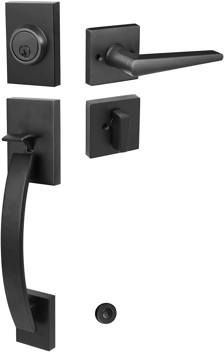 NEWBANG Matte Black Door Lever Handle Set