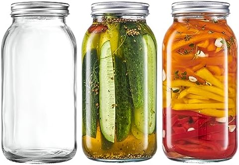 GLING Wide-Mouth Glass Mason Jars