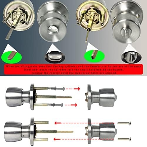 JOKO Stainless Steel Keyed Door knob and Lock Combo Set