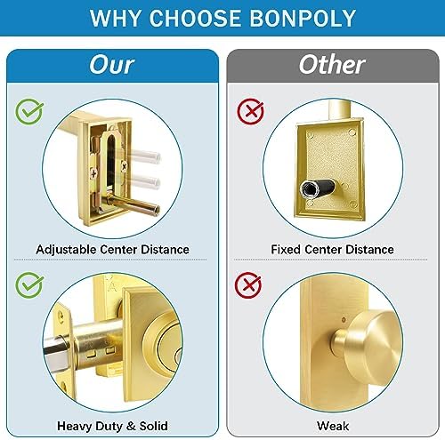 Secure Stylish Front Door Handle Set SATIN BRASS FINISH