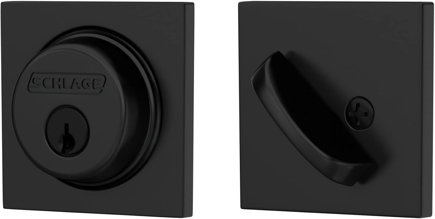 Schlage B60 N COL 622 Deadbolt with Collins Trim Highest Security Matte Black