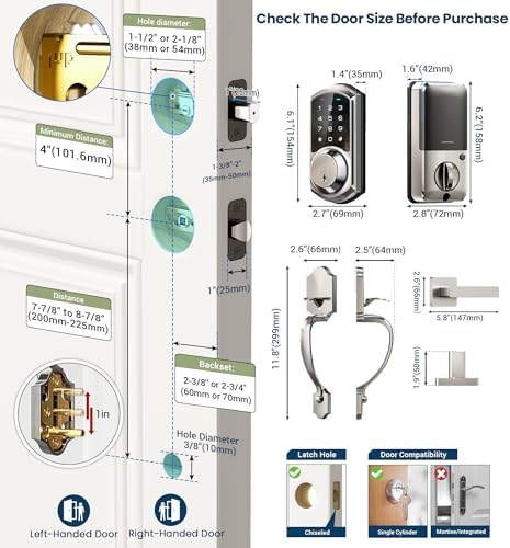 Veise Smart Front Door Lock Set with App Control Keypad