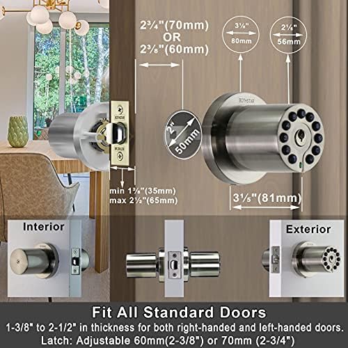 Keypad Door Knob with Keyless Entry 50 User Code Easy to Install