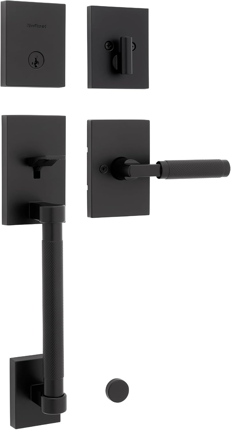 Kwikset Prava Front Door Lock Set with SmartKey Matte Black