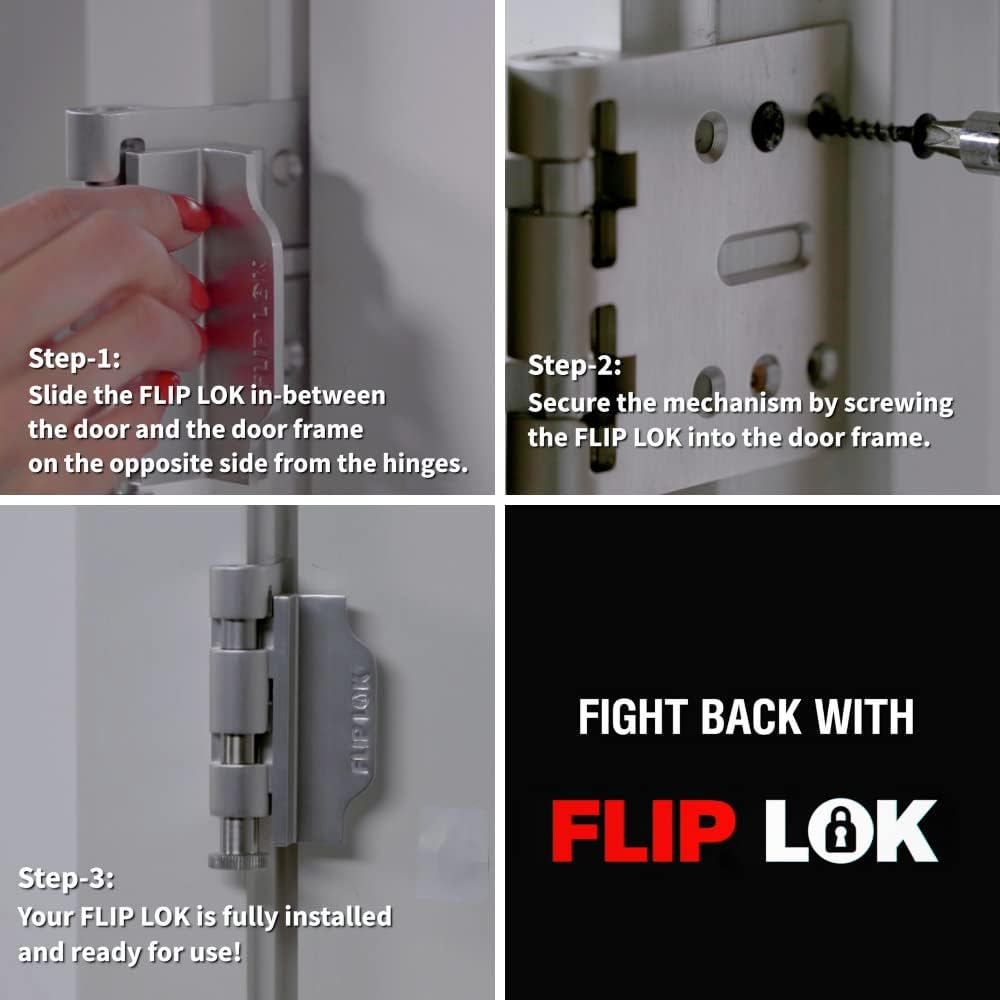 FlipLok Door Lock - 10X More Secure