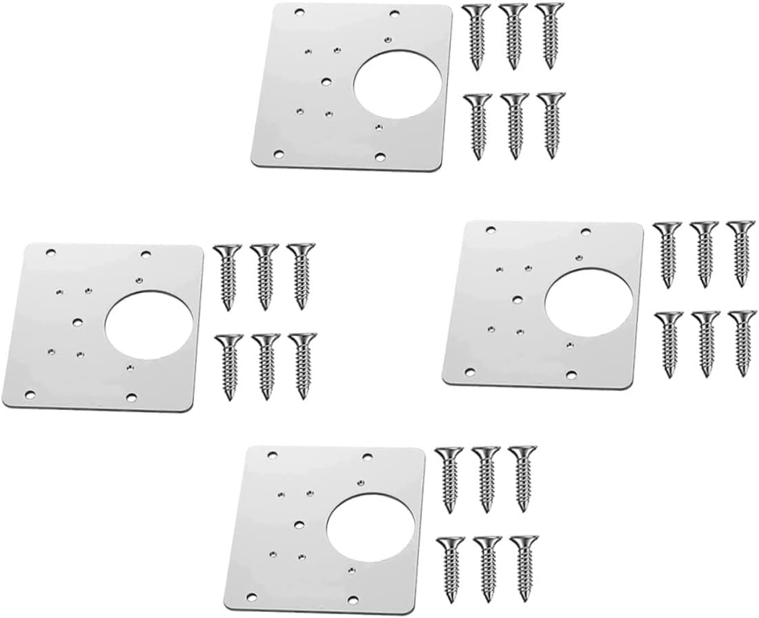 Artibetter Stainless Steel Hinge Repair Plate 4-Pack for Furniture Eroding Hinges