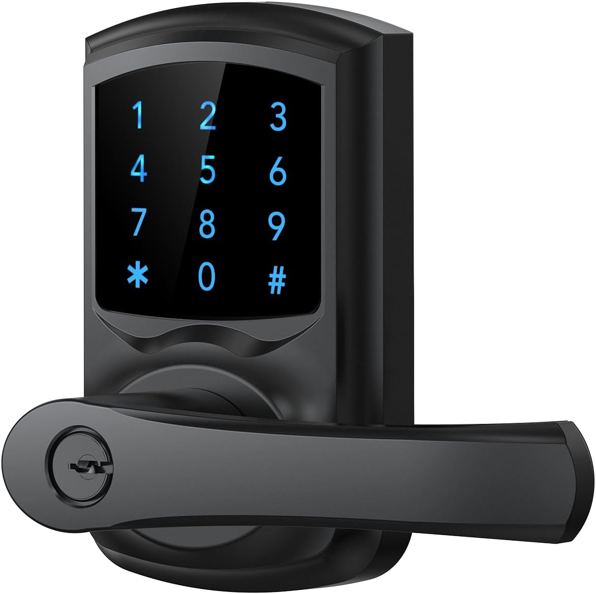HIDALIFE Keyless Entry Door Lock with Handle Matte Black