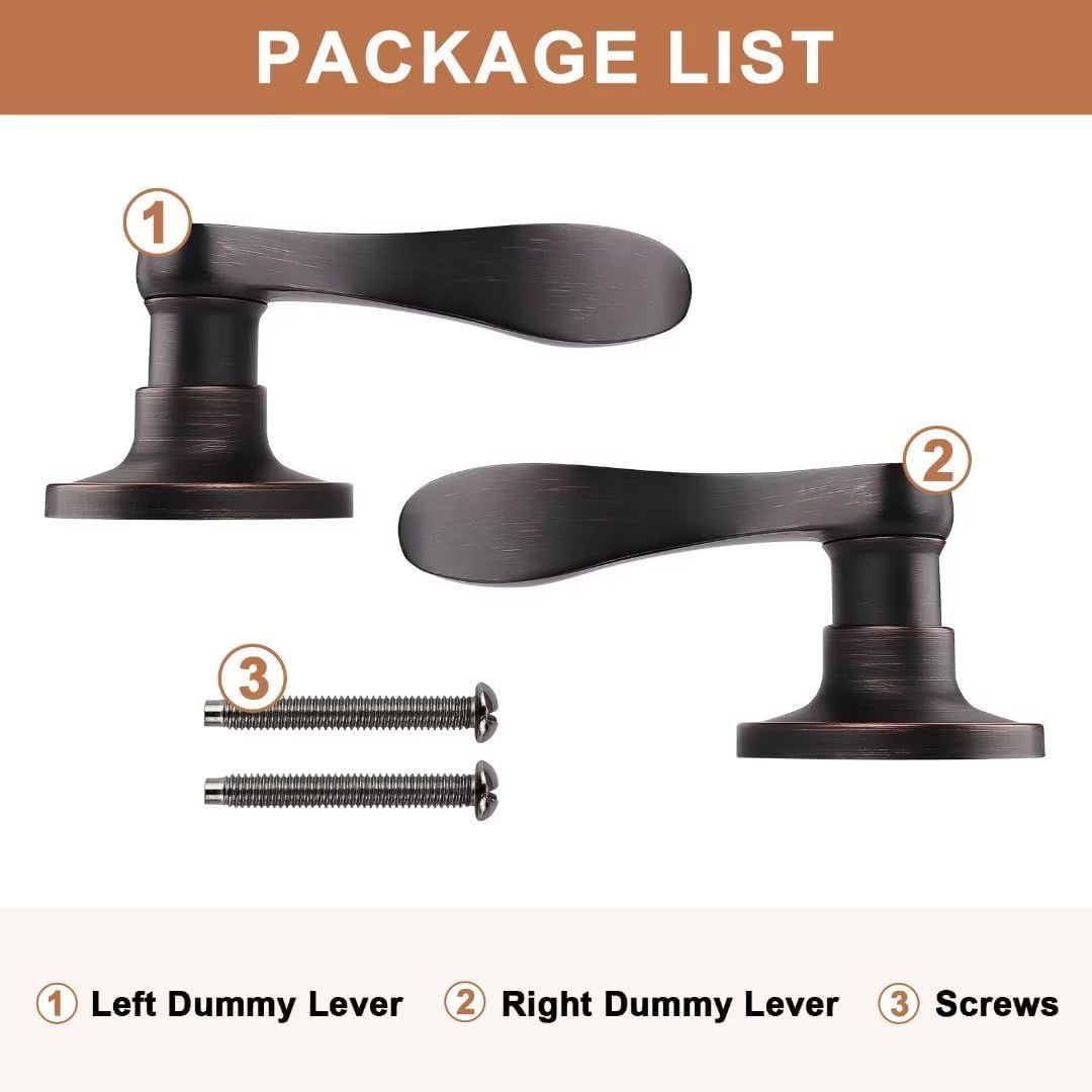Probrico 4 Pack Door Lever Wave Style Oil Rubbed Bronze