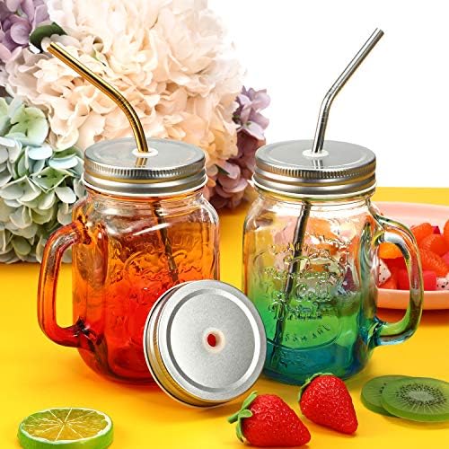 Muddle 8-Piece Metal Mason Jar Lids 27-Inch Silver Leak-Proof Reusable