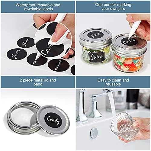 Personalized Jar Set 40 Piece Silver Mini Mason Jars