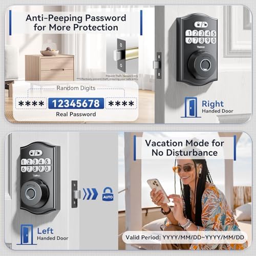 Yeolet Keyless Entry Door Lock with App Control Anti-Peeping Code