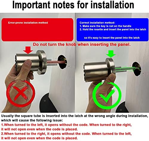 Keypad Door Knob with Keyless Entry 50 User Code Easy to Install