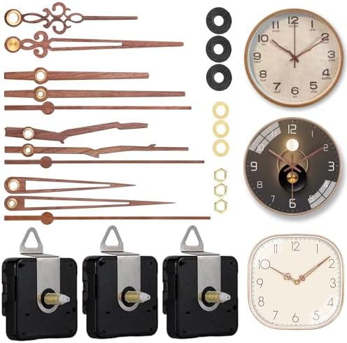 EMOON Replacement Clock Kit with Walnut Wood Hands