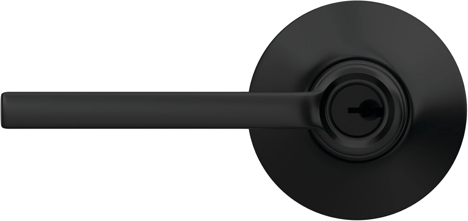 Schlag F51 V LAT Door Lever Matte Black Keyed Entry Lock Solution