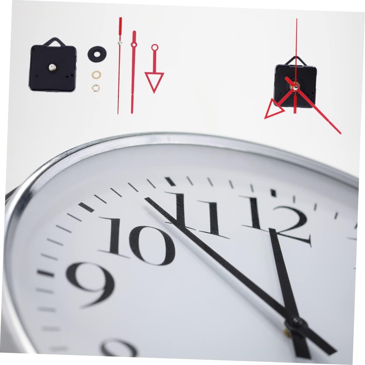 Veemoon Red Clock Hands and Mechanism Kit for DIY