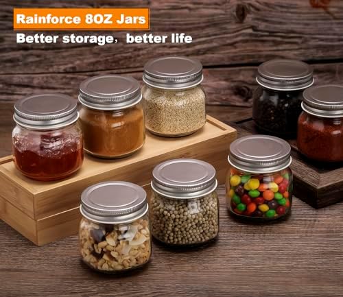Indispensable Mason Jars - Small 8oz Canning Jars wSilver Lids