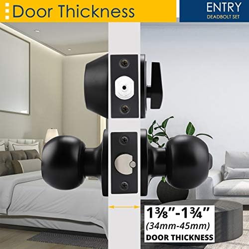 Versatile 4-Pack Door Knob Deadbolt Set with Black Finish