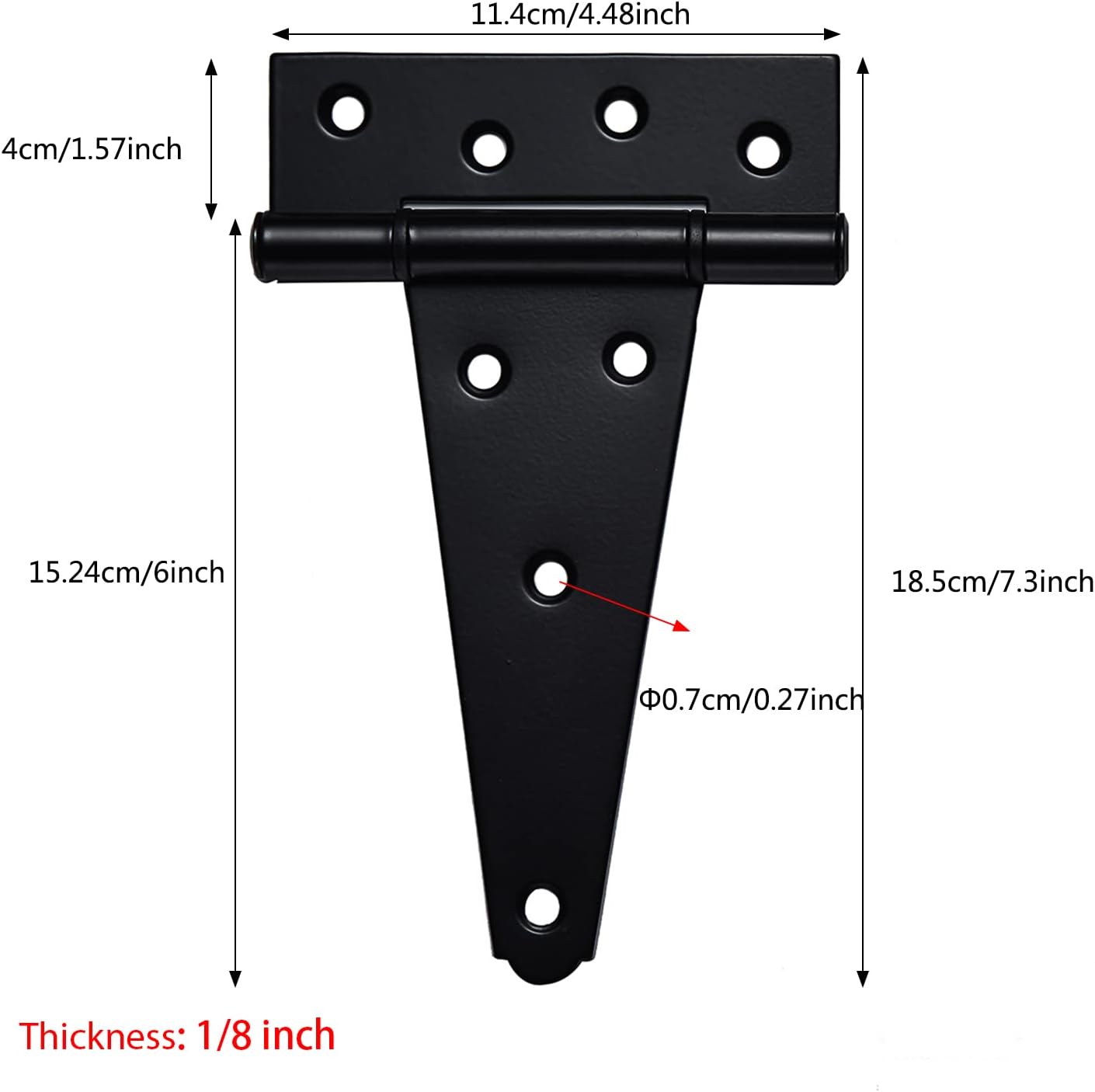 Sankins 6-Inch T-Strap Hinges Heavy Duty for sheds yards barns