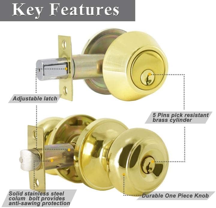 Probrico 6-Piece Door knob and deadbolt set
