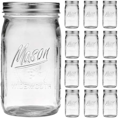 High-Quality 32oz Mason Jars with Airtight lids for Canning Preservation