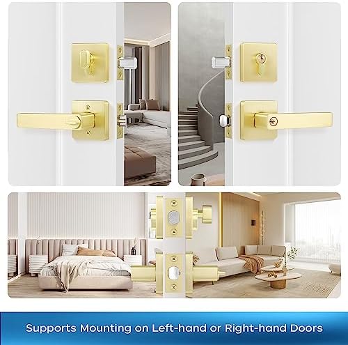 5-Pack Gold-Plated Door Handles Set