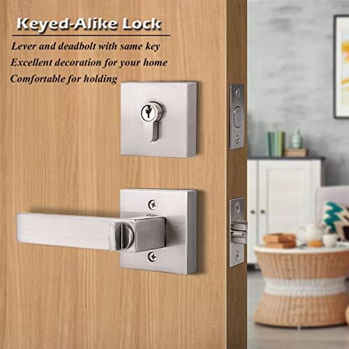 Sturdy Entry Lever Deadbolt Lockset Keyed Alike for Front