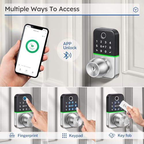 Smart Door Lock with fingerprint app entry weather-resistant